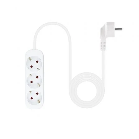 Nanocable Regleta de 3 Tomas, 1.4 m, Blanca